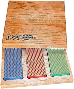 DMT W6EFC Three 6-Inch Diamond Whetstone Models in Hard Wood Box - Multi-Colour