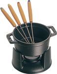 Staub Cast Iron 0.25-qt Mini Chocolate Fondue Set - Matte Black, Made in France