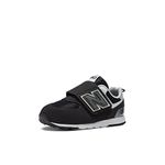 New Balance Kid's 574 New-B V1 Hook & Loop Sneaker, Black/Silver Metallic, 8 W Toddler