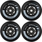 AOWESM Inline Skate Wheels 72mm 76mm 80mm 85a Outdoor Skate Roller Blade Hockey Replacement Wheels w/Bearings ABEC-9 and Floating Spacers (4 Pack) (Black, 80mm)