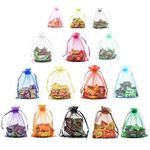 Avanti Creation Multicolor Imported Plain Return Gift Potli Bags Organza Pouches Return Gift Favor Shagun Pouches Dry Fruit Pouches 18X13 CMS Mix Colors (Pack of 75)