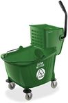 Dryser Commercial Side Press Wringer Combo Mop Bucket, 33 Quart, Green