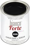 Bianco Forte - Chalkboard Black - (1L) All-in-One Chalk Paint & Sealer: Most Durable Furniture, Cabinet, Wall & Door Paint – Fast Drying, Interior/Exterior, Matte Finish, Easy Application