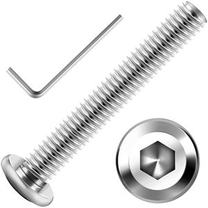 30Pcs M5 x 35mm M5 Screws Flat Head Hex Socket Cap Screws Bolts, M5 Bolt 304 Stainless Steel Furniture Screws Full Thread, Bright Finish & Hex Spanner by Mywish