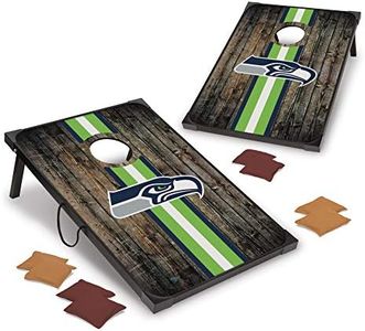 Wild Sports NFL Seattle Seahawks 2' x 3' MDF Deluxe Cornhole Set - with Corners and Aprons, Team Color