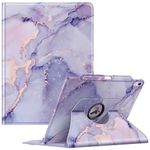 FINTIE Rotating Case Compatible with iPad Air 13 inch (M2) 2024 - [360 Degree Swiveling] Protective Cover with Pencil Holder, Auto Sleep/Wake, Lilac Marble