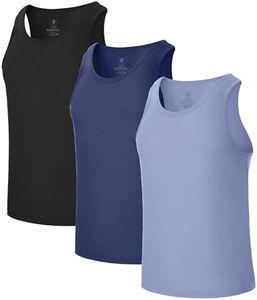 BAMBOO COOL Men's Tank Top Undershirts Moisture Wicking Breathable, Fitted Ruglar Fit T Shirts for Men 3 Pack