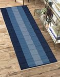 Status Contract Anti Slip Front Door Mat|(22"x55") Living Room Rug for Entrance Doors|Polypropylene Floor Mat for Home|Essential Small Rug for Office, Bedroom & Kitchen| (Blue), Rectangular