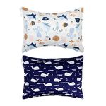 ALVABABY Toddler Pillowcase 100% Cotton 2 Pieces Envelope Pillowcase Fits 13 x 18,12x 16 Kids Pillow Baby Boys Girls Pillowcase for Children Soft Bedding Pillow Cover for Baby Travel Pillow