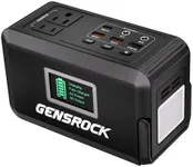 GENSROCK Portable Power Station, 98Wh Camping Solar Generator, Lithium Battery Power Bank with 2 110V/150W Peak AC Outlet, QC 3.0, Type-C, LED Flashlight for CPAP Home Camping Travel Emergency.