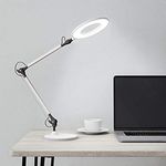 Lavish Home LED Desk Swing Arm Architect Lamp-Adjustable Natural Sun Lighting for Home Office, Bedroom, or Dorm Room (White), Metal Plastic