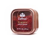 Zaffrus - Certified Organic Saffron Threads for Cooking Saffron Rice, Paella, Risotto, Soup, Desserts & Tea. (1 gram / .035 oz)