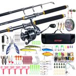 Goture Telescopic Fishing Rod and Reel Combo, Travel Fishing Rod Combo, Carbon Fiber Fishing Pole Spinning Reels with Fishing Line, Fishing Lure Kit, Fishing Carrier Bag for Saltwater Freshwater