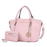 MKF Collection Azrael Satchel Purse Bag with Wallet by Mia K. Farrow, Pink, Size: L