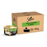 Sheba Deluxe Wet Cat Food, Pure Tuna White Meat in Jelly, 85g Can (Pack of 24), High-Moisture Gravy Cat Food for Healthy Hydration