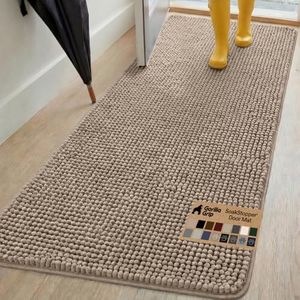 GORILLA GRIP Dog Doormat, Absorbent Doormats for Muddy Dogs Paws, 70x24 Machine Washable Soakstopper Rugs, Cleaner Floors, US Designed Pet Bed Door Mat, Indoor Entrance Pets Rug, Beige