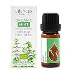 Essences Bulgaria Organic Mint Essential Oil 10ml | Mentha arvensis | 100% Pure and Natural | Undiluted | Therapeutic Grade | Family Owned Farm | Steam-Distilled | Non-GMO | Vegan