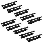 Unlorspy 10 Pcs 135mm/5.3 Inch Self Adhesive Cabinet Handles Pulls, Sturdy ABS Plastic Adhesive Cabinet Stick On Door Handles for Kitchen Cabinet Drawer (Black)