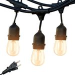 Brightech Ambience Pro - Waterproof LED Outdoor String Lights - Hanging 2W Vintage Edison Bulbs - 24 Ft Commercial Grade Patio Lights Create Bistro Ambience in Your Backyard