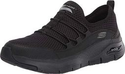 Skechers Women's Arch Fit Lucky Thoughts Trainers, Black Mesh Trim, 8 UK