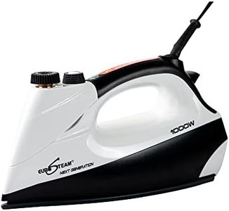 EuroSteam Iron Steamer for Clothes – Anti-Drip, Scratch Resistant Professional Iron – Horizontal/Vertical Steam Cleaner