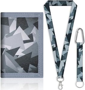 JONYEE Kids Wallet for Boys and Girls 4-16 with Lanyard and Key Chain Holder, Trifold Camo and Cute Wallets for Kids,with Coin and Card Pockets, Novelty Birthday Gifts for Childrens, 24001 Triangler