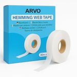ARVO Iron On Hemming Tape – 30m x 2cm White Hem Tape for Trousers, Curtains, Clothes – No Sew Hemming Web for Fabric Repairs & Alterations – Washable Fabric Adhesive Strip