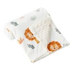 iEvolve Baby Blanket Ultra Soft Double Layer with Dotted Backing Receiving Blankets Toddler Baby Nursery Bed Blankets Shower Gifts(Lion,110 * 150cm)