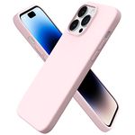 ORNARTO Compatible with iPhone 14 Pro Max Case 6.7, Slim Liquid Silicone 3 Layers Full Covered Soft Gel Rubber Case Protective Cover 6.7 inch-Chalk Pink