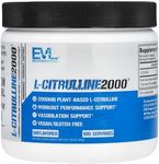 Evlution L-Citrulline2000 Nitric Oxide Pre Workout Powder Nutrition High Strength L Citrulline Powder for Enhanced Muscle Strength and Intense Pumps - Plant Based Nitric Oxide Booster - Unflavored