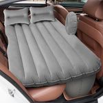 Toy Imagine 4.5 x 2.8 Feet Car Inflatable Bed with Pump & 2 Air Pillow Universal Fit for All Type of Cars Back Seat Air Mattress Car Bed for Travel Trip Camping Picnic Pool Beach Repair Kit (Grey)
