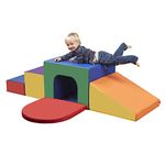 ECR4Kids SoftZone Single Tunnel Maze, Toddler Climber for Safe Active Play, Soft Foam Indoor Obstacle Course for Babies, Climbing and Crawling Toy for Kids - Assorted