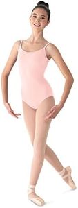 Mirella Women's Classic Camisole Dance Leotard with Scoop Front & V-Back,Pink,Small