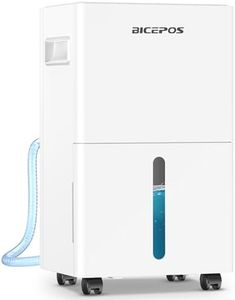 Bicepos Bicepos 1500 sq.ft Dehumidifier for Basement, 21 Pints Dehumidifiers for Home with Drain Hose, Continuous Drainage, Auto Defrost, Intelligent Humidistat for Bedroom, Large Room, White