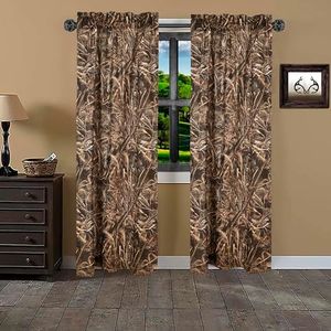 Realtree Max-5 Rod Pocket Curtain, Camouflage Design ''42 x 87'' Inches, Perfect Camo Drapes for Bedroom, Kitchen, Living Room & Farmhouse