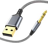 USB to 1/4" TRS Stereo Audio Cable, 4FT USB A to 6.35mm 1/4 inch Male Audio Adapter for Laptop, Windows, PC, Amplifier, Speaker, Headphones, Note: NOT Applicable to Recording, Truck, TV USB Ports