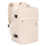 KIRFEIHT Cabin Bags 40x20x25 for Ryanair Underseat Carry-Ons Travel Backpack - Hand Luggage Backpack Cabin Bag Size 20L - Daypack School Office Backpack with USB Port - Beige