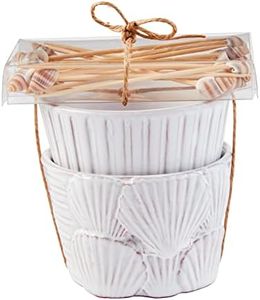 Mud Pie Fan Sea Shell Ramekins; ;Ramekin 2" X 3" Dia | Toothpick 3 1/4"