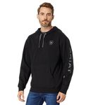 ARIAT Men's Graphic Hooded Sweatshirt, Logo - Black, Large