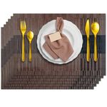 ADRIMER Placemats for Dining Table Set of 6, Woven Kitchen Table Mats, Non-Slip Heat Resistant and Washable Place Mat, 45 x 30cm