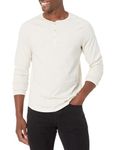 Amazon Essentials Men's Slim-Fit Long-Sleeve Henley Shirt, Oatmeal Heather, Large