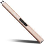 FOUX FUR BBQ Candle Lighter | USB Electric Arc Flameless Lighter, Windproof Long Neck for Kitchen, Gas Stove, Candles & Camping, Safety Lock Design (1, Matte Gold)