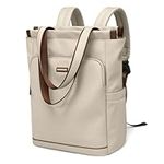 Convertible Backpack for Women Tote Bag Casual Daypack Laptop Backpack for Daily Work College Travel (Apricot)