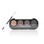 PAC Eyebrow Definer Palette (4 colors) | Comes with 2-in-1 Angled & Spoolie Brush | Fine Buildable Powder Formula | Long Wearing & Blendable Shades | 4G