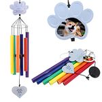 Pet Memorial Wind Chimes Rainbow Bridge,36 Inch Rainbow Bridge Pet Remembrance Wind Chimes for Loss of Dog Cat,Pet Memorial Windchime Gifts for Loss of Pets with Rainbow Bridge Card