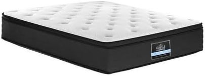 Giselle Bedding Queen Mattress Bed Mattresses Innerspring Foam 34cm Thickness, with 7-Zone Pocket Spring System and Breathable Euro Top, 5Yrs Warranty, Medium Firm, White + Grey with Vacuum Packed