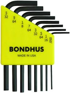 Bondhus 12232 Set of 8 Hex L-wrenches, Short Length, sizes .050-5/32-Inch