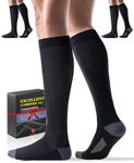 3 Pairs Sports Compression Socks 15-20 mmHg for Women Men - Comfort Cuff, Cushioned Support Sock for Running Athletic