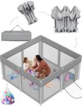 MONSTECH 120x120cm Foldable & Travel-Friendly Baby Playpen Portable Play Yard & Activity Center for Toddlers up to 5 Years Baby Fence for Indoor Use
