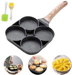 BRAHMBHAV Egg Frying Pan, 4-Cup Egg Pan Nonstick, Fried Egg Pan Skillet for Breakfast, Pancake, Hamburger, Sandwiches, Suitable for Gas Stove & Induction Cookware